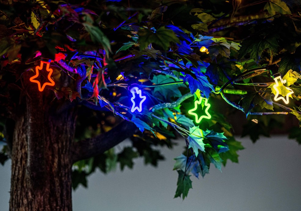 Neon LED stjerne - 240V / 4W, E27 sok., Grøn