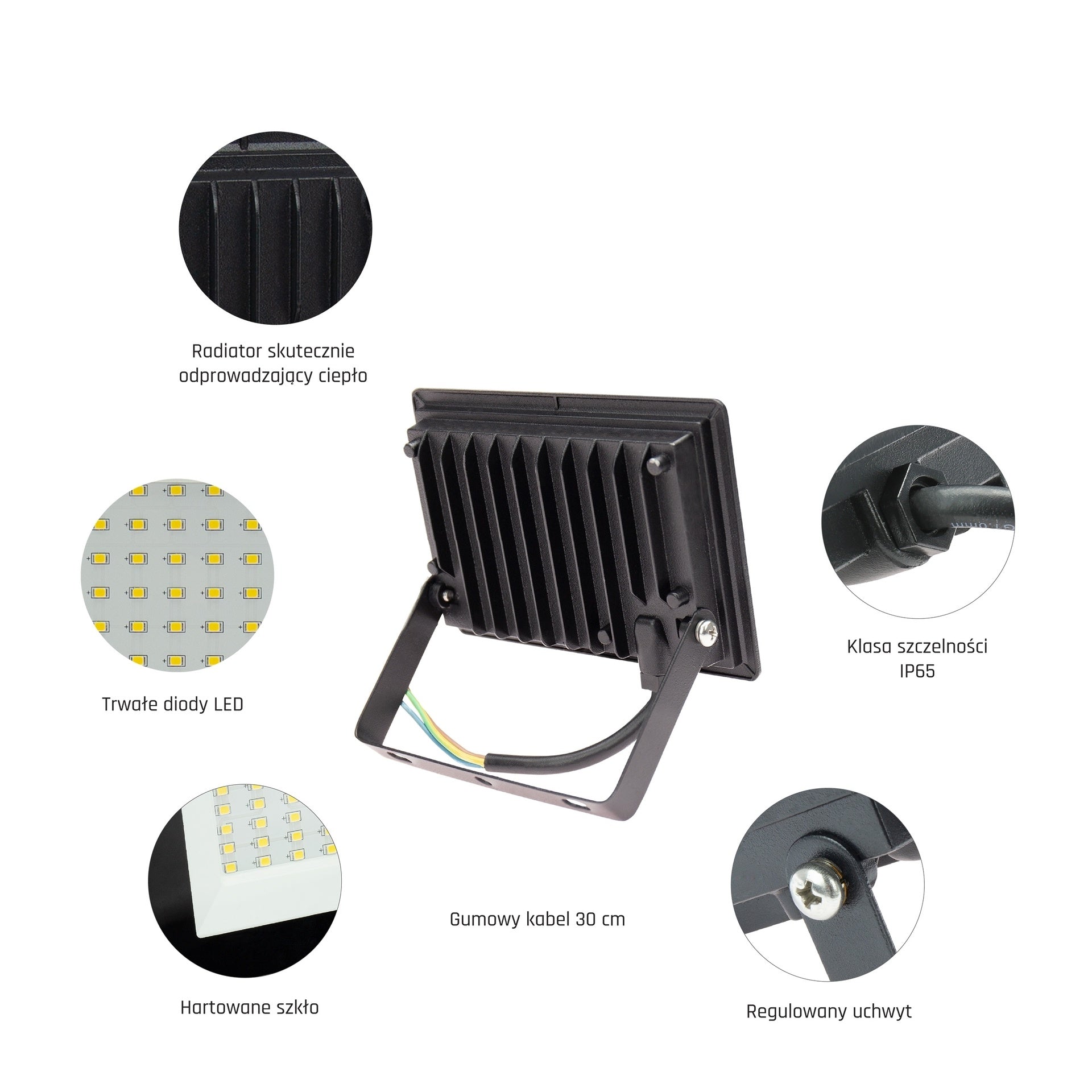 20W LED Projektør 4000K 1750 Lumen