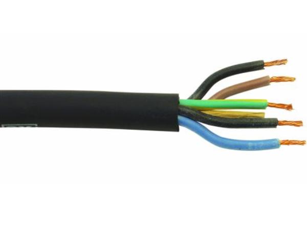 Gummikabel - H07RN-F, 5x1,5mm² Ø12mm, Sort (metervare)