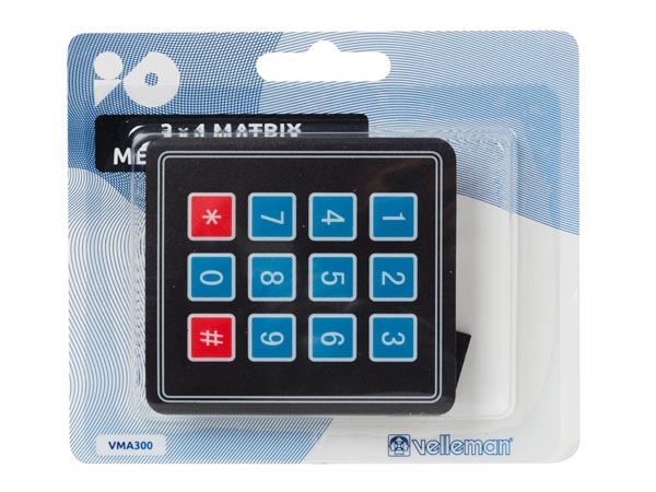 3x4 membran tastatur til Arduino®