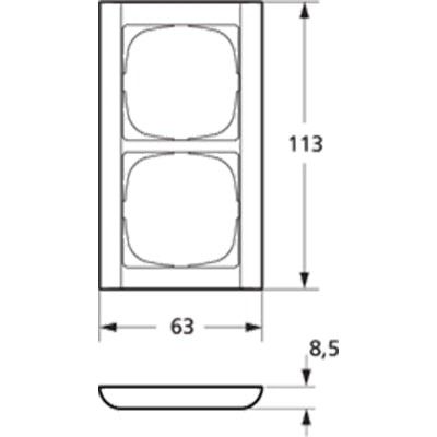 LK Fuga ramme Softline 63 2m lodret - stålmetallic