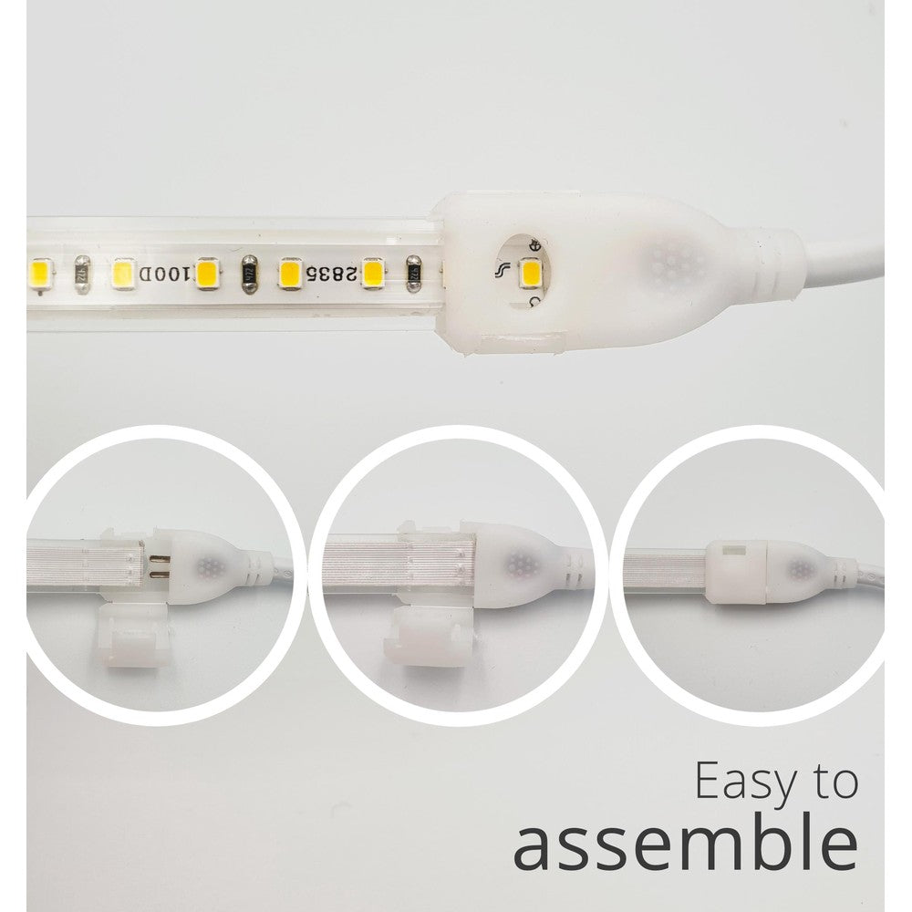 5 m LED strip (Type X-2) - 230V, vandtæt, IP67, 100 LED, 10W/m, klippes hver 10cm