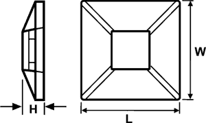 Selvklæbende holder t. kabelstrips - 19x19mm, Sort (1 stk.)