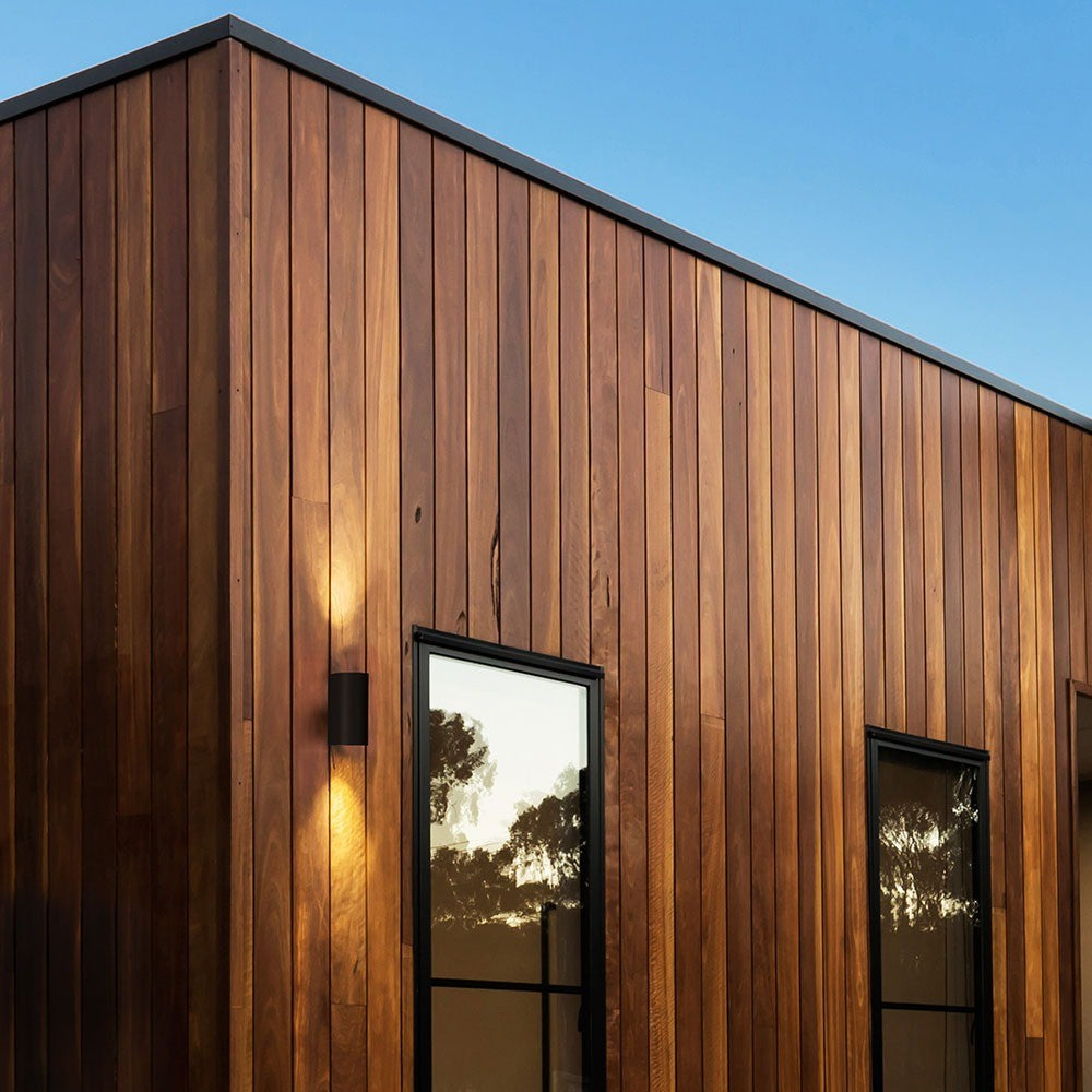 2-vejs væglampe GU10 - rund, sort, aluminium, IP44 - Ideel til udendørs belysning