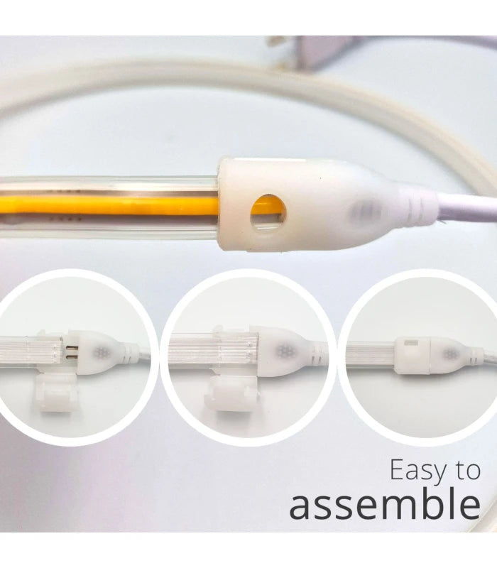 5 m. vandtæt COB strip - 230V, IP67, 360 LED, 10W