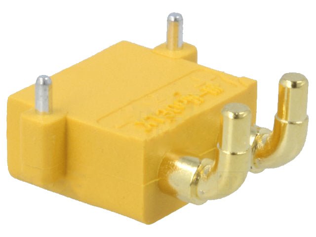 DC-XT30 fatning - 2pol han, printben, 90°