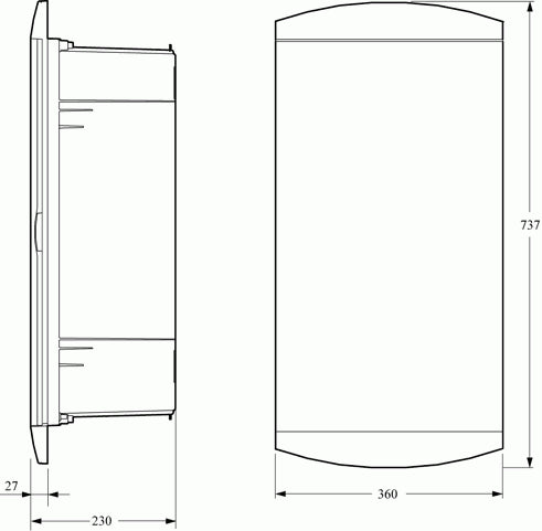 Planforsænket målertavle PME150-1 f. leds. tilslut