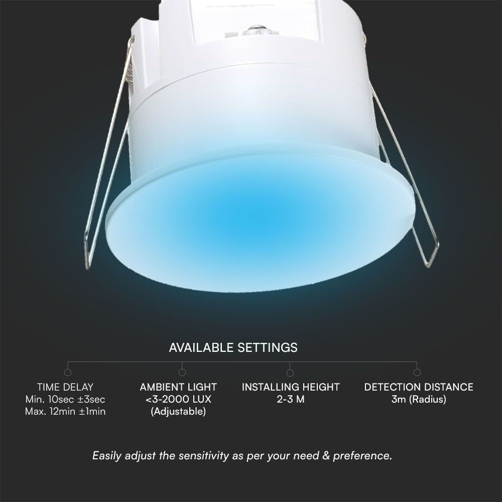3M Reel Tilstedeværelsessensor med IP54 beskyttelse i Hvid Hus - 3 meters radius