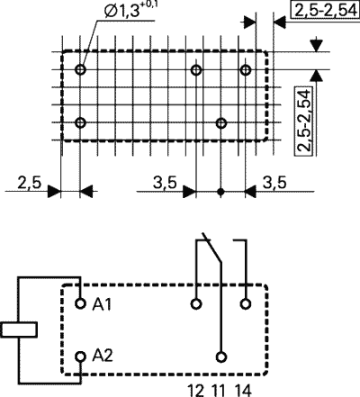Miniature relæ - 12VDC 15A, 1 x skifte (SPDT), 5-ben (3,5mm)