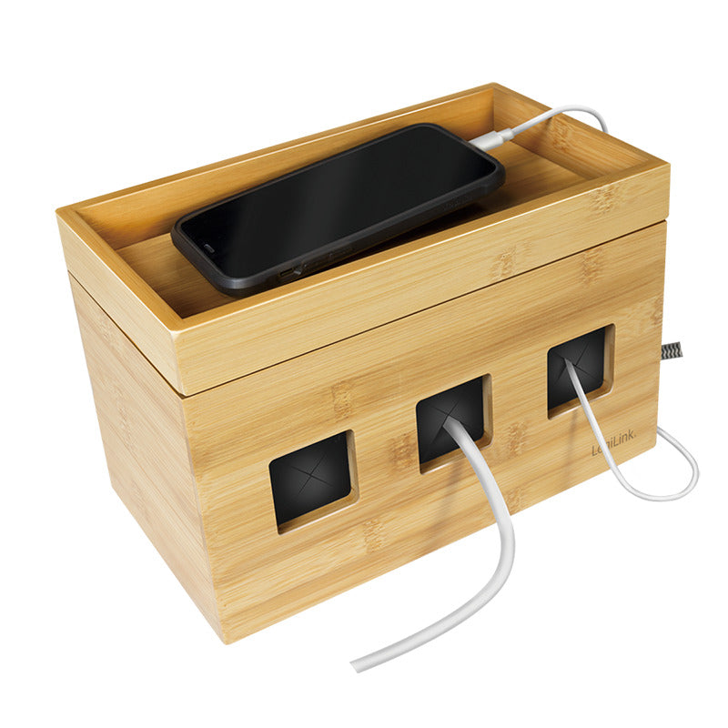 Kabelskjuler boks - 255x140x165mm, Bambus