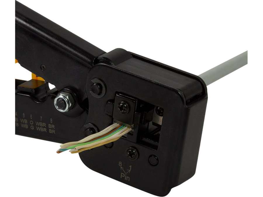 Modular krimptang til RJ11/12/45/EZ, m. pass through klipper