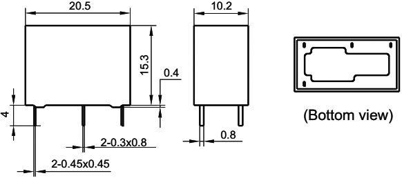 Miniature relæ - 12VDC / 5A, 1 x slutte (SPST-NO)