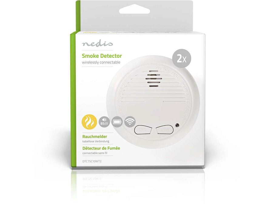 Røgalarm m. trådløs sammenkobling (2 stk.)