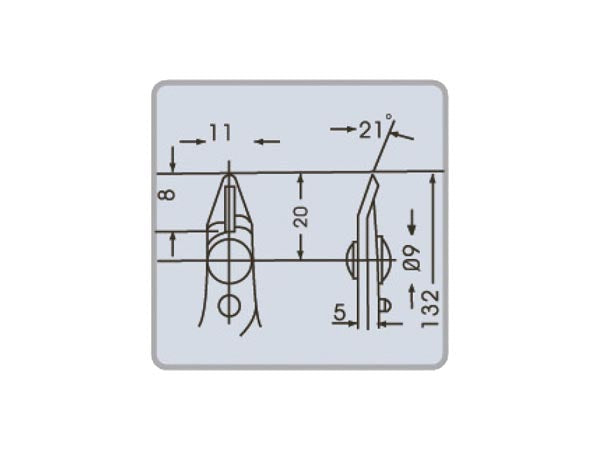 Prof. skævbider - Kæbehøjde 2,5mm (140mm)
