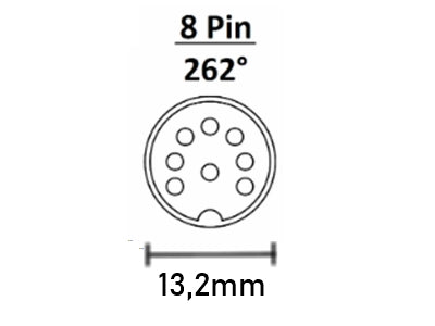 DIN stik - 8pol han multistik 262° Plasthus, Sort