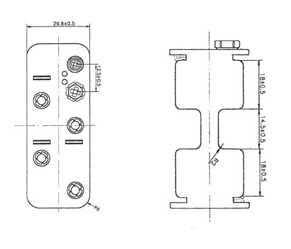 Batteriholder til 10xAA bat. (m. knapterminaler)
