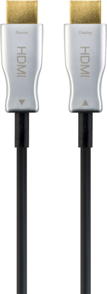 Optisk Hybrid HDMI 2.0 kabel - 2 x HDMI A han, Sort (20m)