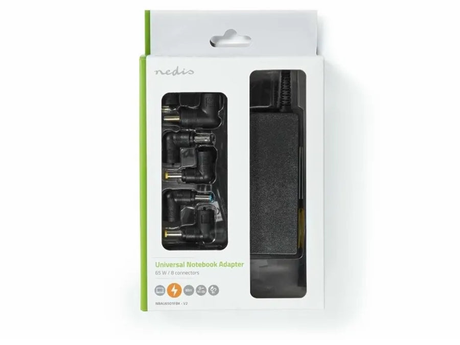 Universal notebook strømforsyning - 15-20V / 65W (8 stik)