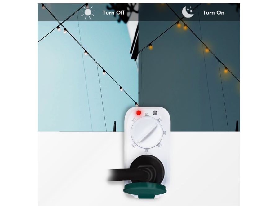 Mekanisk timer til stikkontakt - 230Vac, 7 funktioner (IP44)