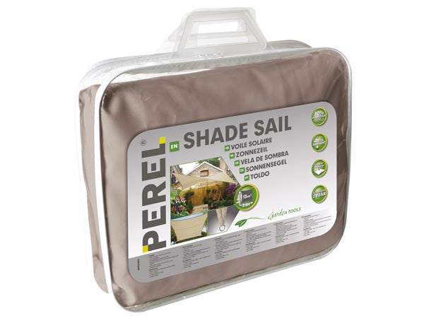 Kvadratisk solsejl - 5 x 5m, VARM GRÅ