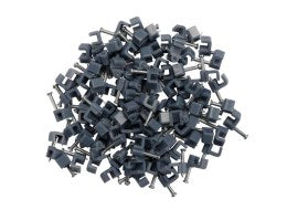 Kabelsøm-clips - Flad 3x4mm, Grå (100 stk. box)