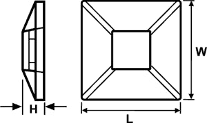Selvklæbende holder t. kabelstrips - 19x19mm, Sort (1 stk.)