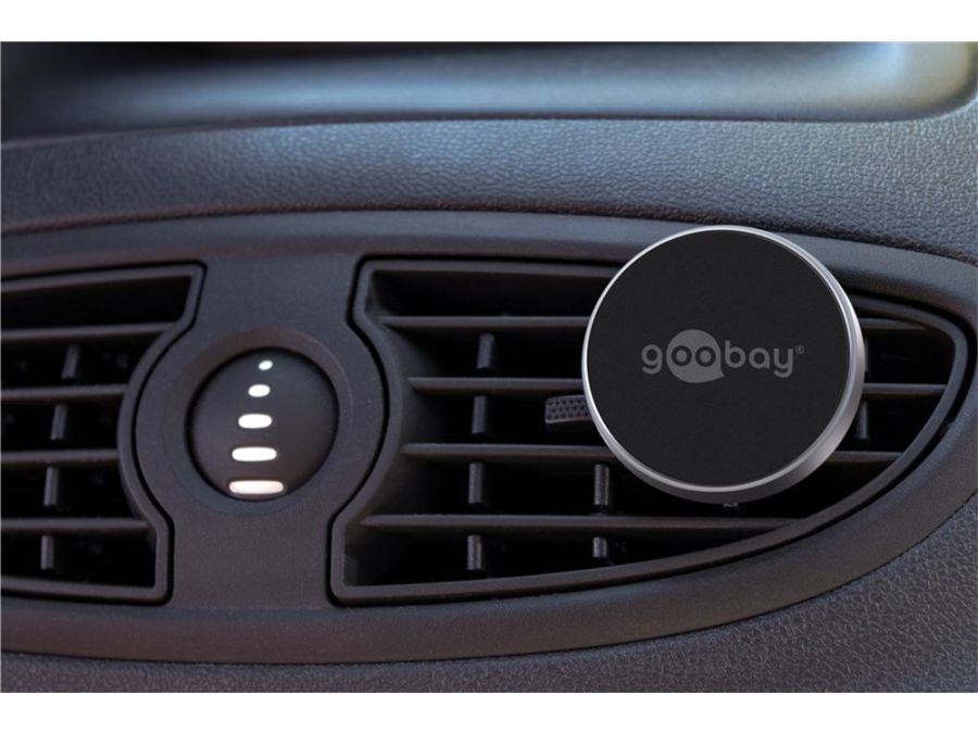 Magnetisk smartphone holder - Med Vent Clip (Ø45mm), Sort