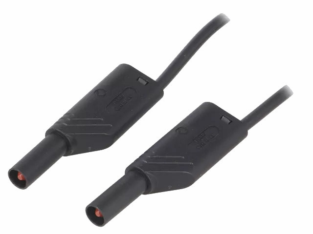 Kontaktbeskyttet testledning, 2x4mm, Stabelbar, Sort (1m)