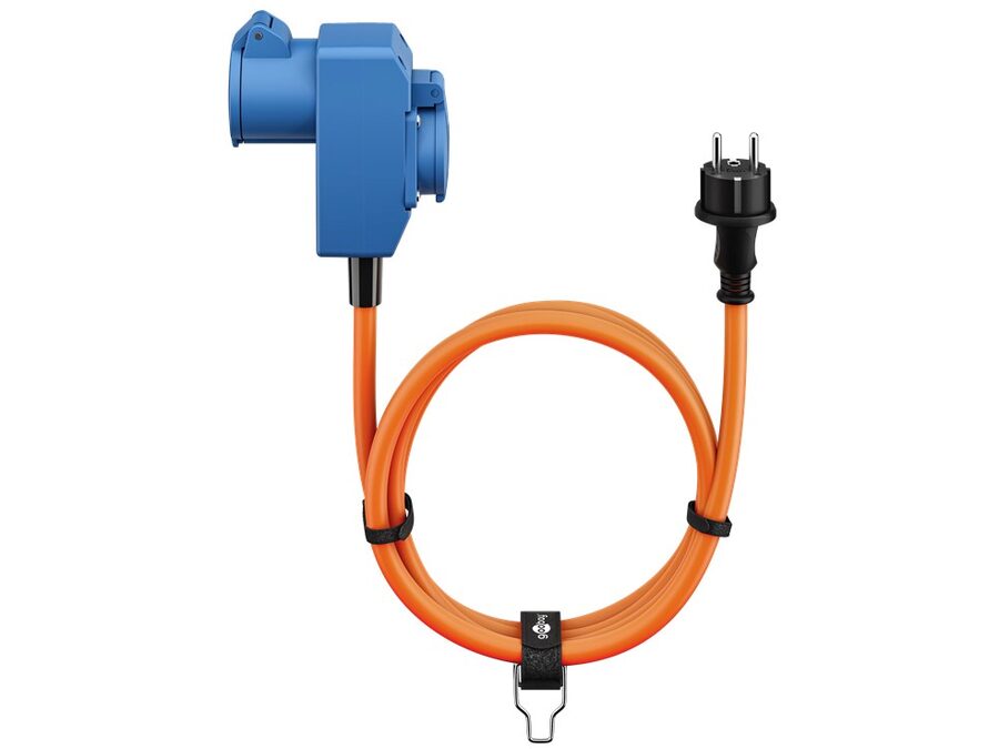 CEE adapterkabel - CEE7/7 han til CEE 3P hun + 1xJord (1,5m)
