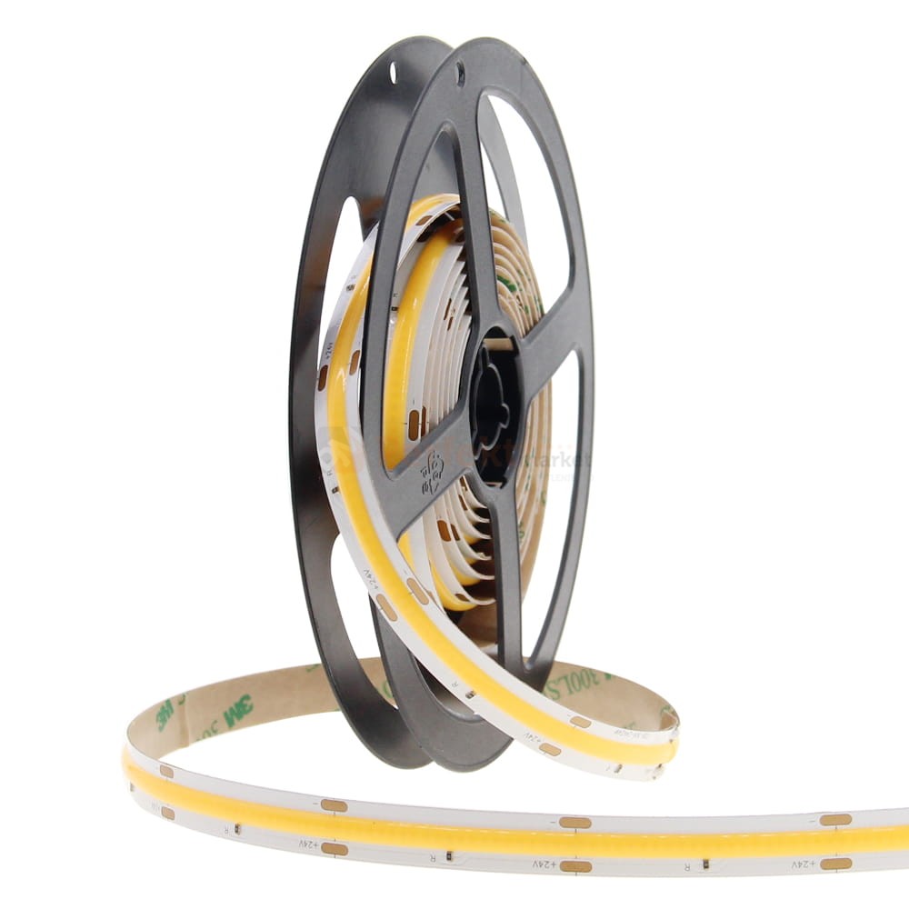 COB LED strip (IP20) - 24V, 10mm, Varm Hvid (3000K) (5m)