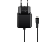 Netadapter - 5Vdc / 3A, micro USB, kompakt, Sort (1,5m)