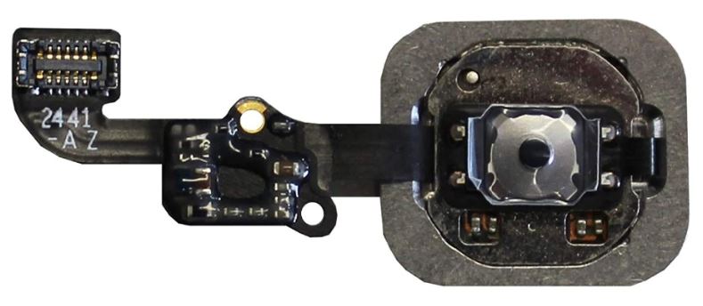 Home knap til iPhone 6 / 6 Plus - Inkl. flexkabel, Sort