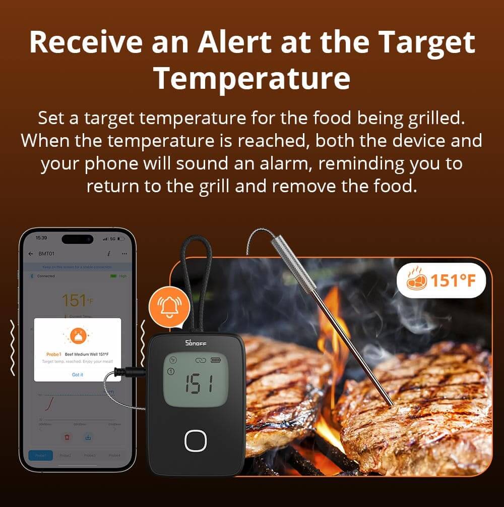 Smart BBQ-grilltermometer m. app. inkl. 2 prober