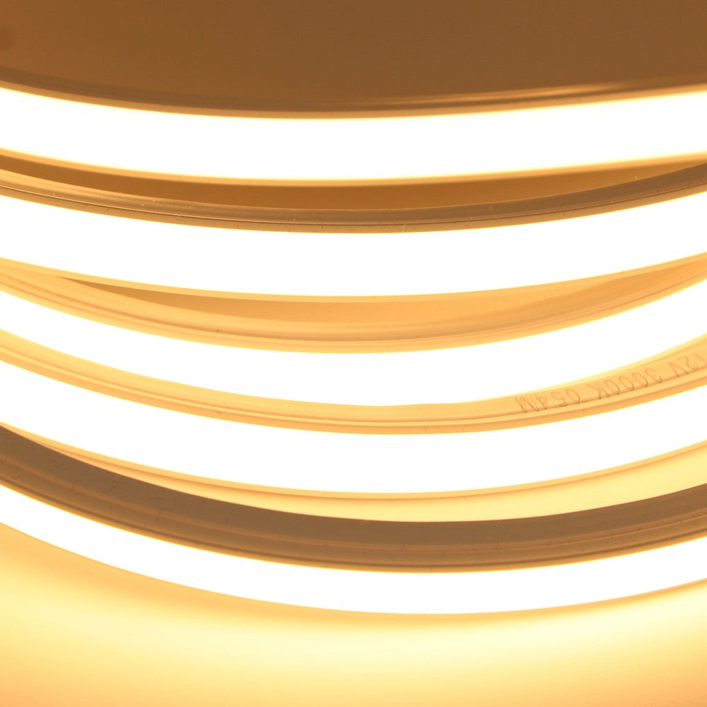 10m Varm hvid LED strip - Fleksibel neon flex belysning med 10x10 mm dimensioner, 10W/m, 24V, RA81