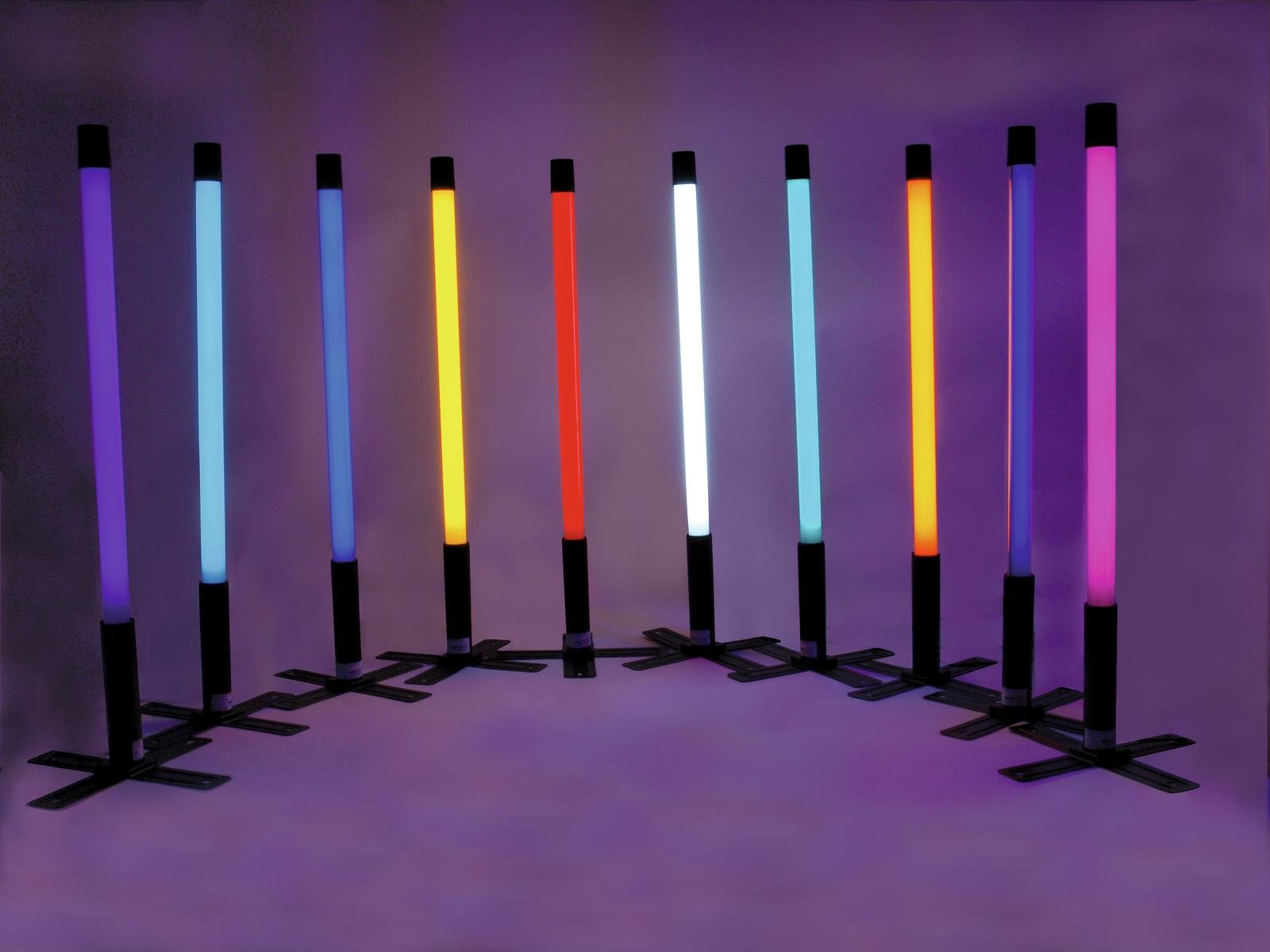 Stativ/fod til fluorcerende neonrør - Ø37mm, Sort