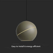 V-Tac LED loftlampe - Champagnefarvet lampe med ophæng, Ø12, 8,5W, 230V, 850lm, RA80, Flicker free