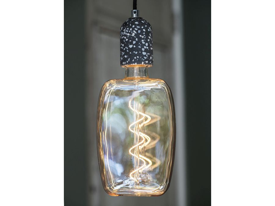 Stofledning m. E27 fatning - Terrazzo, Mørkegrå (1,5m)