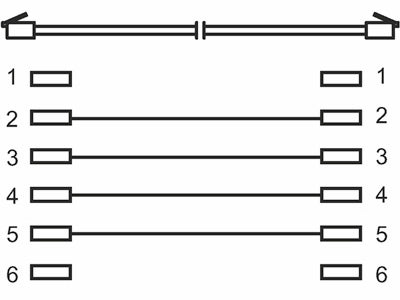 Telefonledning - 2 x RJ11(6P4C) han, Sort (3m)