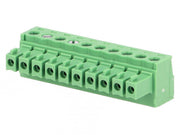 Indstik skrueterminal - 10P hun 3,81mm 0,5-1,5mm², Grøn