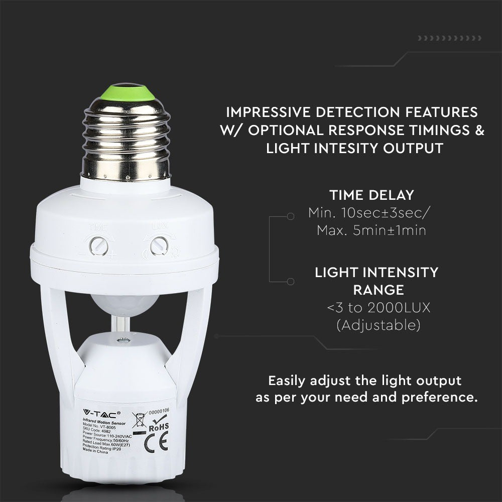 Infrarød Sensor Pære E27 - Maks. 60W LED