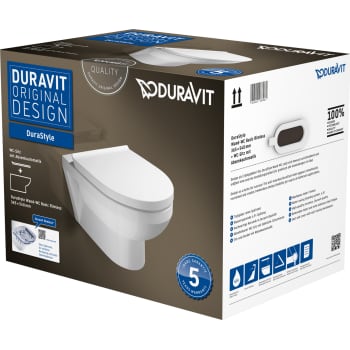 DuraStyle Basic vægtoilet åben skylle-rand og SoftClose sæde