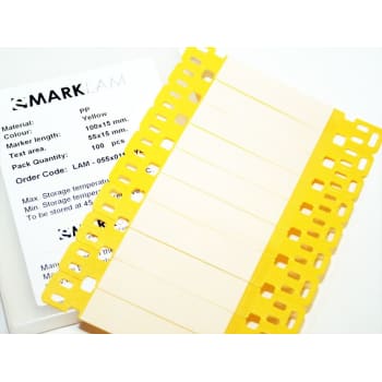 Mærkebjælke laminat gul, 85 x 15 mm, stor