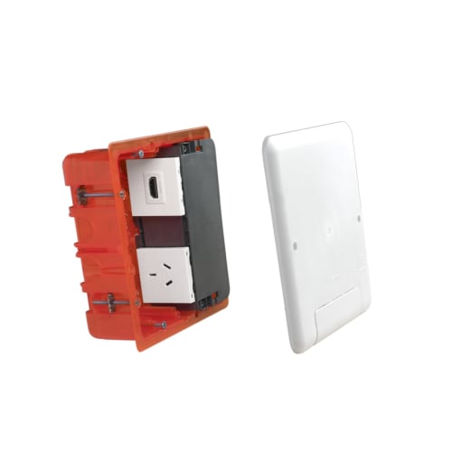 Batibox Mediabox 1x5M, hvid, 142x142x50 mm