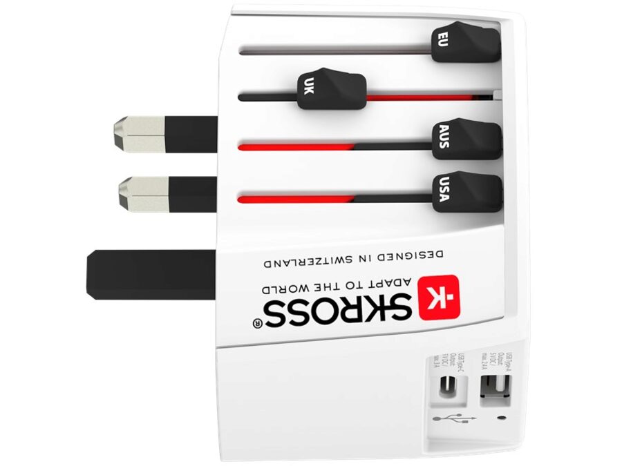 Rejseadapter MUV USB, Verden - 1xUSB-A, 1xUSB-C (3A)