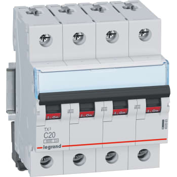 TX3 MCB automatsikring C20 4pol 4M 6000/6KA