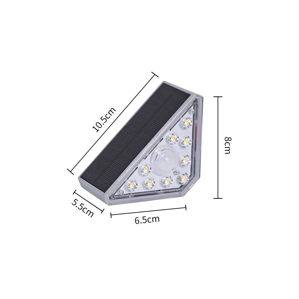 Solcelle sensor trappelys med bevægelses- og skumringssensor, IP54, 3W, 100lm - Pakke med 2 stk.