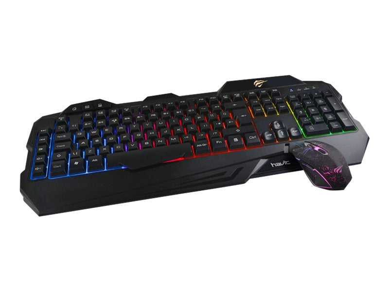 Havit HV-KB558CM Tastatur og mus-sæt Membran Regnbue Kabling Nordisk