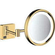 Hansgrohe AddStoris barberspejl 2arme/3xforstør m/LED lys, guld