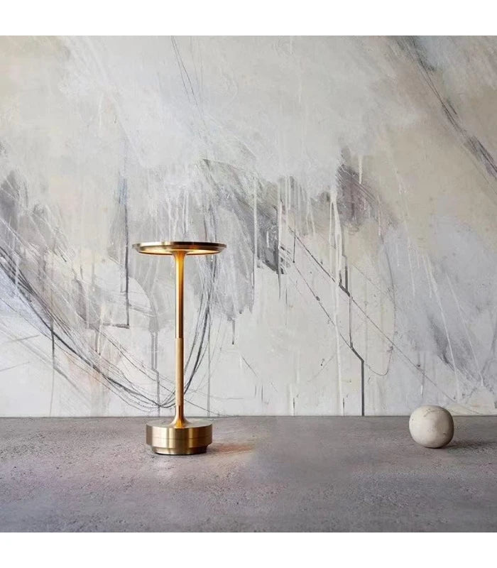 Opladelig LED bordlampe, Guld, touch dæmpbar