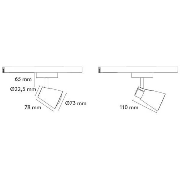 Zip Zoom 6,5W LED 2700K 3 faser mat hvid